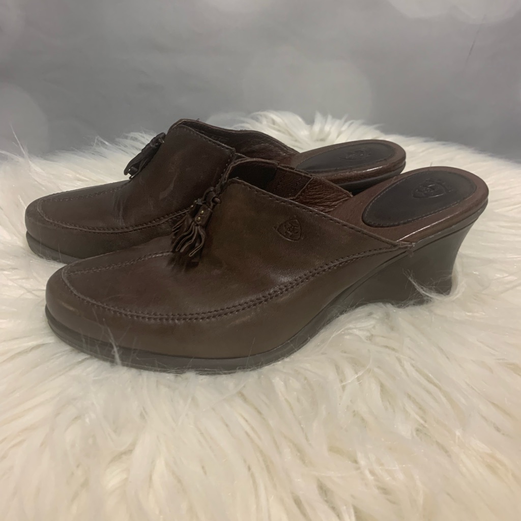 Ariat Leather Clogs Mules With Tassel Size 9b